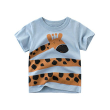 Load image into Gallery viewer, Children Summer Short Sleeve T-shirt Casual Tops Clothing Baby Boys Cartoon T-shirts Animals Print Kids Cotton T Shirt For Girls