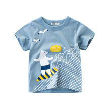 Load image into Gallery viewer, Children Summer Short Sleeve T-shirt Casual Tops Clothing Baby Boys Cartoon T-shirts Animals Print Kids Cotton T Shirt For Girls