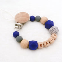Load image into Gallery viewer, Handmade Free Personalized Silicone Wood Pacifier Clip