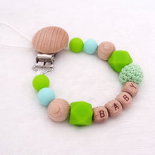 Load image into Gallery viewer, Handmade Free Personalized Silicone Wood Pacifier Clip