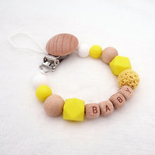 Load image into Gallery viewer, Handmade Free Personalized Silicone Wood Pacifier Clip