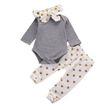 Load image into Gallery viewer, Girls Cotton T-Shirt + Pants + Headband