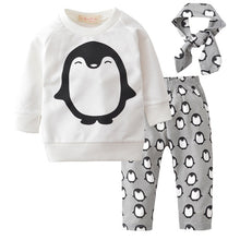 Load image into Gallery viewer, Girls Cotton T-Shirt + Pants + Headband