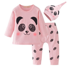 Load image into Gallery viewer, Girls Cotton T-Shirt + Pants + Headband