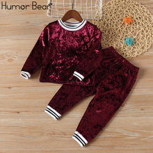 Load image into Gallery viewer, Clothing Sets - Velvet Long Sleeved Top + Pants