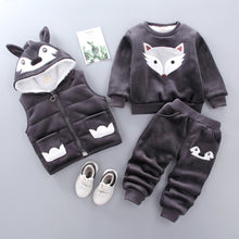 Load image into Gallery viewer, Thick & Warm Three Piece Bear & Fox Outfit