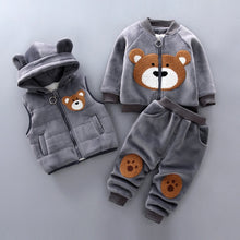 Load image into Gallery viewer, Thick & Warm Three Piece Bear & Fox Outfit