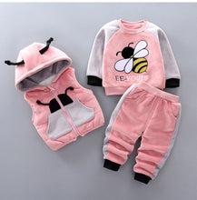 Load image into Gallery viewer, Thick & Warm Three Piece Bear & Fox Outfit