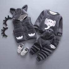 Load image into Gallery viewer, Thick & Warm Three Piece Bear & Fox Outfit