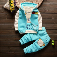 Load image into Gallery viewer, Thick & Warm Three Piece Bear & Fox Outfit