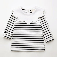 Load image into Gallery viewer, Spring Kids Girls T-shirt Children Long Sleeve Pan Collar Striped Tees Fashion Baby Girl O-Neck Blouse Tee Tops Lovely Clothes