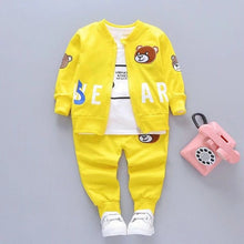 Load image into Gallery viewer, Cartoon Mickey Mouse Bear Hooded Coat + T-Shirt + Pant
