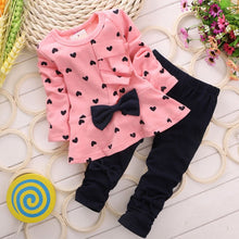 Load image into Gallery viewer, Girls 2 Piece Long Sleeve Dress Top + Long Pants