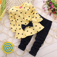 Load image into Gallery viewer, Girls 2 Piece Long Sleeve Dress Top + Long Pants