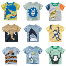 Load image into Gallery viewer, Children Summer Short Sleeve T-shirt Casual Tops Clothing Baby Boys Cartoon T-shirts Animals Print Kids Cotton T Shirt For Girls