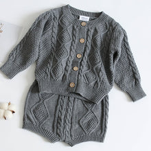 Load image into Gallery viewer, Autumn Winter Knitted Cardigan + Shorts
