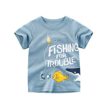 Load image into Gallery viewer, Children Summer Short Sleeve T-shirt Casual Tops Clothing Baby Boys Cartoon T-shirts Animals Print Kids Cotton T Shirt For Girls
