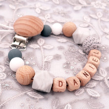 Load image into Gallery viewer, Handmade Free Personalized Silicone Wood Pacifier Clip
