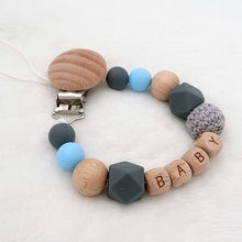 Load image into Gallery viewer, Handmade Free Personalized Silicone Wood Pacifier Clip
