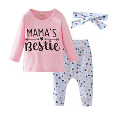 Load image into Gallery viewer, Girls Cotton T-Shirt + Pants + Headband
