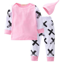 Load image into Gallery viewer, Girls Cotton T-Shirt + Pants + Headband
