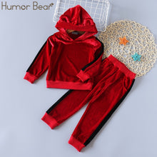 Load image into Gallery viewer, Clothing Sets - Velvet Long Sleeved Top + Pants
