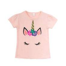 Load image into Gallery viewer, VIDMID  Children T-Shirts Cartoon Print Kids Baby girl Tops Short Sleeve T-Shirt children cotton pink t-shirts tees 4137 03
