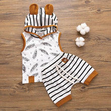 Load image into Gallery viewer, Feather T-shirt + Strip Pants

