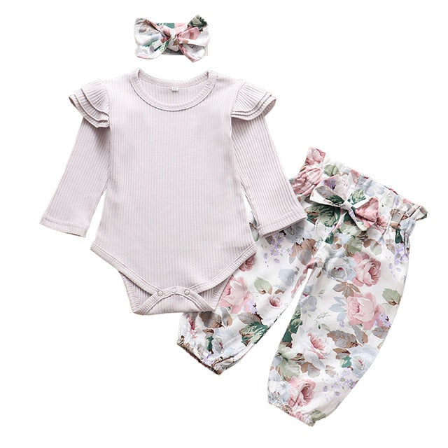 Flower Pattern - Long Sleeve Bodysuit