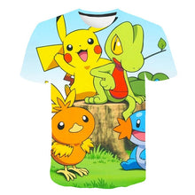 Load image into Gallery viewer, The New 3D baby Children Cartoon Pokemon t shirt Kids Boys Anime T Shirt O-Neck Clothes 2020 Summer Fashion casual Tops
