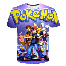 Load image into Gallery viewer, The New 3D baby Children Cartoon Pokemon t shirt Kids Boys Anime T Shirt O-Neck Clothes 2020 Summer Fashion casual Tops
