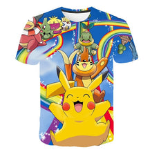 Load image into Gallery viewer, The New 3D baby Children Cartoon Pokemon t shirt Kids Boys Anime T Shirt O-Neck Clothes 2020 Summer Fashion casual Tops
