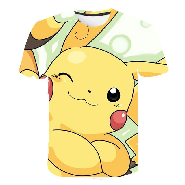 The New 3D baby Children Cartoon Pokemon t shirt Kids Boys Anime T Shirt O-Neck Clothes 2020 Summer Fashion casual Tops