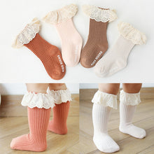 Load image into Gallery viewer, Baby socks New Kids Toddlers Girls  Knee High Long Soft Cotton Lace Baby Children Socks Baby Girl socks 0 to 3 years
