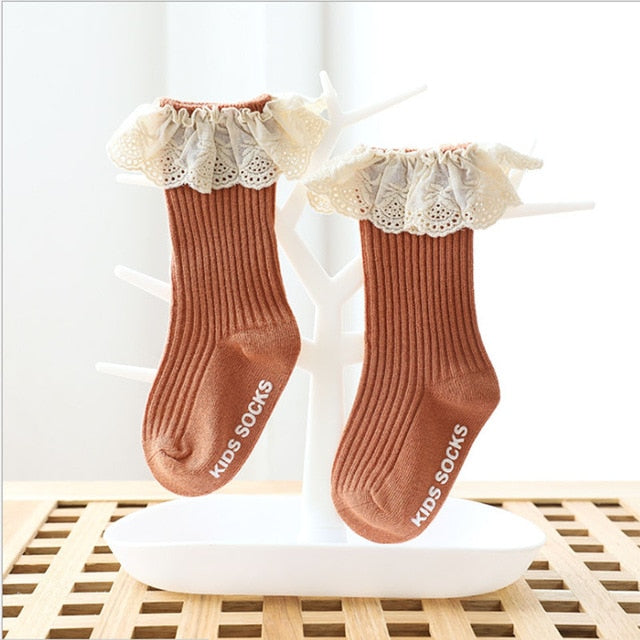 Baby socks New Kids Toddlers Girls  Knee High Long Soft Cotton Lace Baby Children Socks Baby Girl socks 0 to 3 years