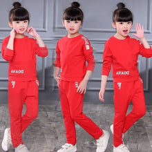 Load image into Gallery viewer, Girls Autumn Winter Long Sleeve Shirts + Pants
