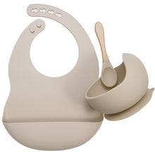 Load image into Gallery viewer, BPA Free Baby Silicone Tableware Waterproof Bib Flexible Saliva Towel Solid Color Sucker Bowl And Spoon For Children
