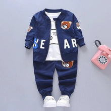 Load image into Gallery viewer, Cartoon Mickey Mouse Bear Hooded Coat + T-Shirt + Pant
