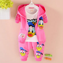 Load image into Gallery viewer, Cartoon Mickey Mouse Bear Hooded Coat + T-Shirt + Pant
