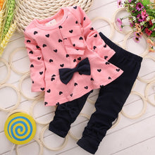 Load image into Gallery viewer, Girls 2 Piece Long Sleeve Dress Top + Long Pants
