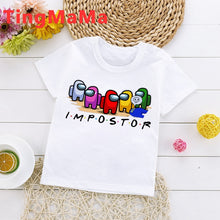 Load image into Gallery viewer, New Game Among Us Cartoon T Shirt for Kids Summer Top Impostor Graphic Tees Boys Girls Funny Anime Tshirt Cute Children Clothing
