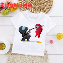 Load image into Gallery viewer, New Game Among Us Cartoon T Shirt for Kids Summer Top Impostor Graphic Tees Boys Girls Funny Anime Tshirt Cute Children Clothing
