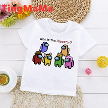 Load image into Gallery viewer, New Game Among Us Cartoon T Shirt for Kids Summer Top Impostor Graphic Tees Boys Girls Funny Anime Tshirt Cute Children Clothing
