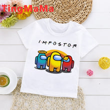 Load image into Gallery viewer, New Game Among Us Cartoon T Shirt for Kids Summer Top Impostor Graphic Tees Boys Girls Funny Anime Tshirt Cute Children Clothing
